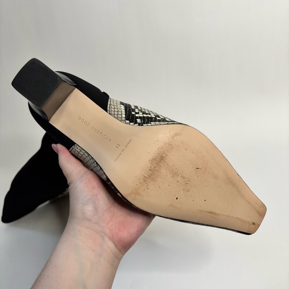 Good American The Statement Mix Knee High Boot Python Leather Size 11 - Picture 8 of 9